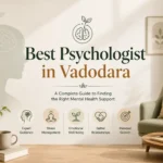 Psychologist in Vadodara banner highlighting stress management, emotional wellness, expert guidance, and personal growth